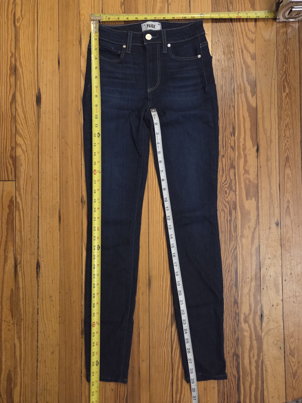 PAIGE Dark Indigo High-Rise Skinny Jeans - Picture 3 of 7